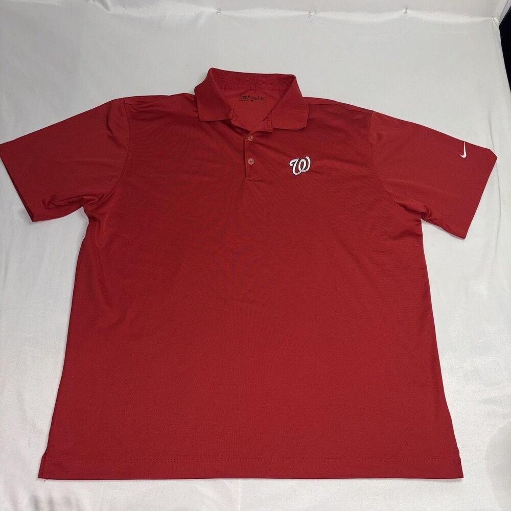 Nike Dri-Fit Washington Nationals Red Polo Shirt Men’s XL MLB Golf